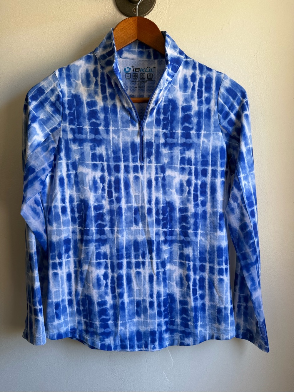 IBKUL UPF 50 Sun Shirt XS Long Sleeve Golf Tennis 1/4 Zip